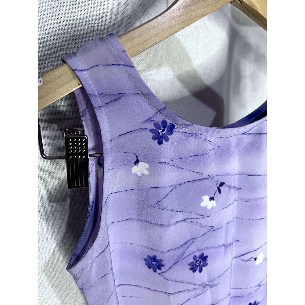 Vintage 90s y2K All‎ That Jazz Purple Floral Sleeveless Mini Dress - Picture 5 of 9